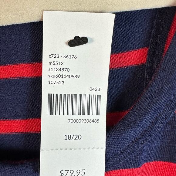 Lane Bryant tank top midi dress knit striped nautical razorback costal plus size - Picture 10 of 15